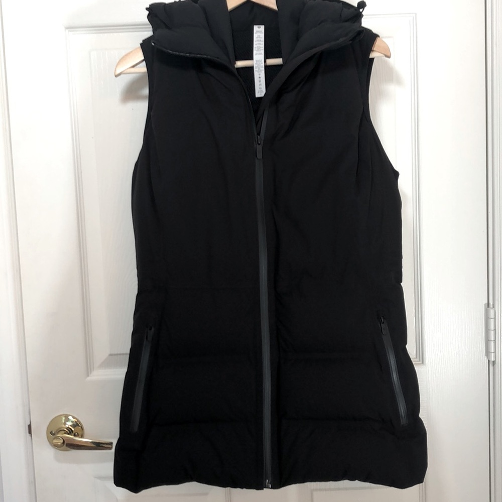 Lululemon black down vest with hood